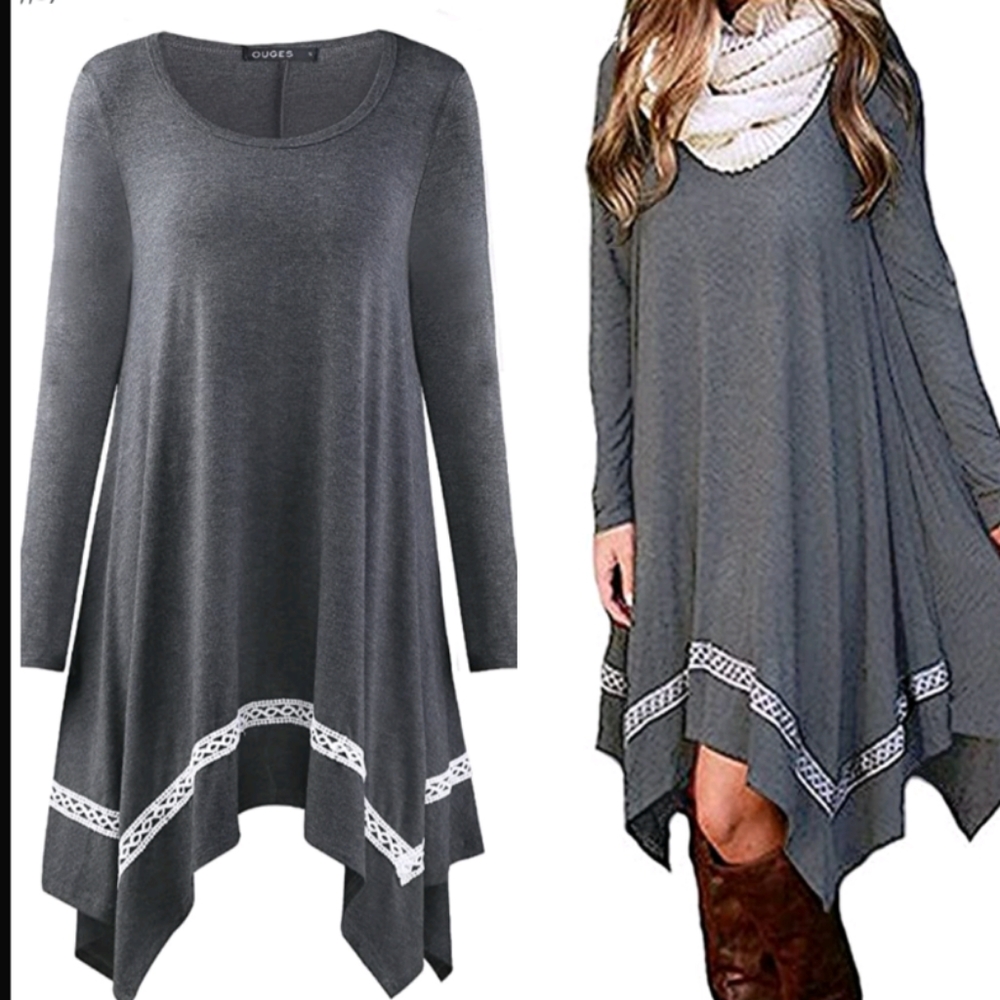 Loose-Fit Asymmetrical Hem Dress Size S New